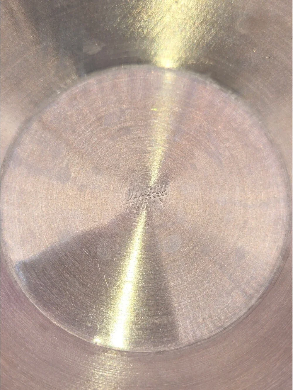 Vintage Mid-Century Masco Italy Hammered Aluminum Bowl with Lid,Twisted Handles